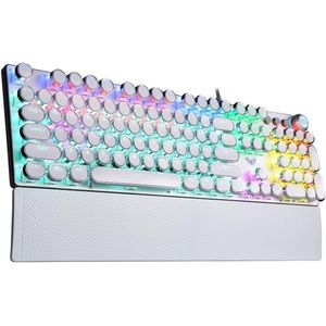 AULA F2088 Typewriter Style Mechanical Gaming Keyboard, Rainbow LED Backlit